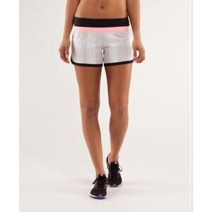 lululemon athletica White and Pink Athletic Shorts